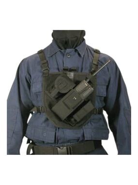 Blackhawk! Patrol Radio Chest Harness Rig Pack Black Tactical Rugged Pouch